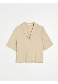Sinsay - Koszula z domieszką lnu - kremowy. Kolor: kremowy. Materiał: len #1
