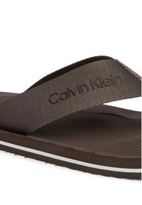 Calvin Klein Japonki Logo Webbing Strap HM0HM02106 Brązowy. Kolor: brązowy. Materiał: materiał #5