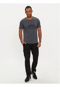 Alpha Industries T-Shirt Basic 100501 Szary Regular Fit. Kolor: czarny. Materiał: bawełna #5