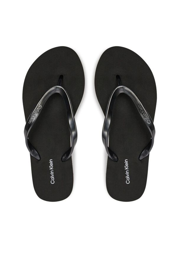 Calvin Klein Japonki Flip Flop Deboss Logo Met HW0HW02043 Czarny. Kolor: czarny