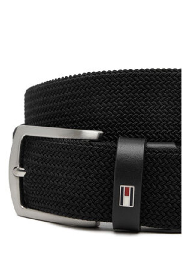 TOMMY HILFIGER - Tommy Hilfiger Pasek Męski Denton Elastic 3.5 AM0AM13354 Czarny. Kolor: czarny. Materiał: materiał