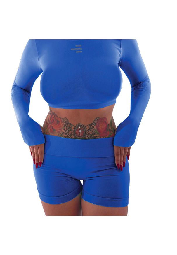 R-EVENGE - Techniczne szorty z efektem push-up i idealną sylwetką.. Kolor: niebieski. Materiał: elastan. Sport: fitness
