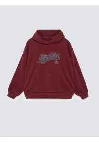 Big-Star - Bluza dziewczęca z kapturem z nadrukiem bordowa Rubilia 604. Typ kołnierza: kaptur. Kolor: czerwony. Materiał: dzianina. Wzór: nadruk. Styl: młodzieżowy, elegancki #3