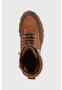 MICHAEL Michael Kors worek Rowan kolor brązowy na platformie 40F3RWFE6S. Nosek buta: okrągły. Zapięcie: sznurówki. Kolor: brązowy. Materiał: skóra, guma. Obcas: na platformie. Styl: klasyczny #3