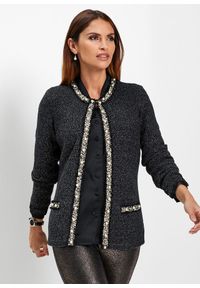 bonprix - Kardigan z perełkami. Kolor: czarny. Styl: elegancki #1