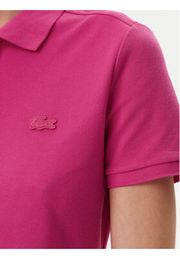 Lacoste Polo PF5462 Różowy Slim Fit. Typ kołnierza: polo. Kolor: różowy. Materiał: bawełna