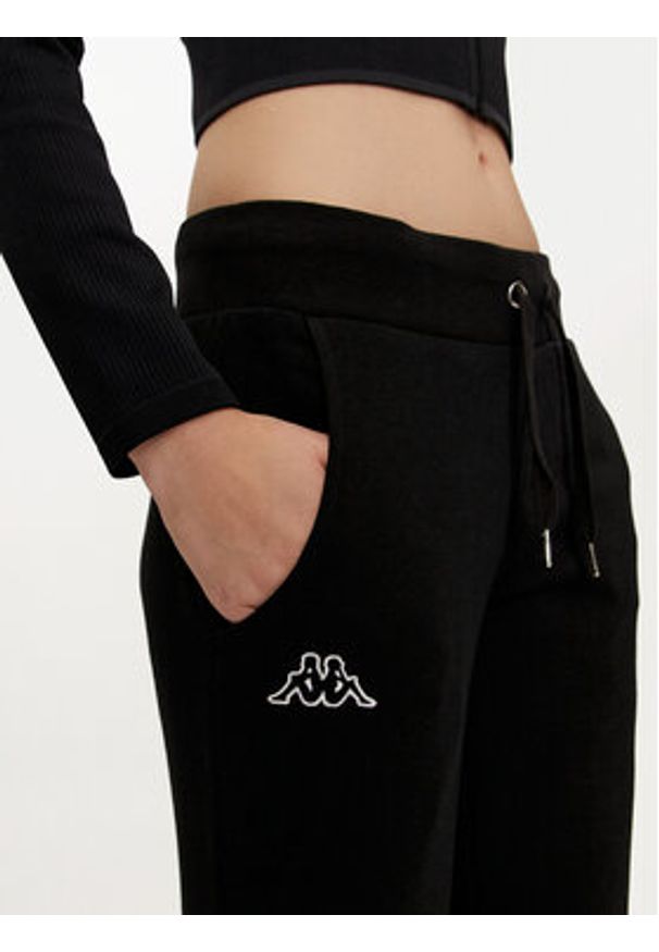 Kappa Spodnie dresowe 303MKI0 Czarny Regular Fit. Kolor: czarny. Materiał: bawełna