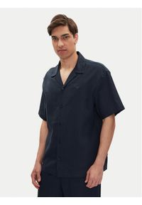 Emporio Armani Koszula EM000593 AF12356 UB102 Granatowy Regular Fit. Kolor: niebieski. Materiał: len