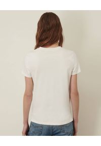 Marella - MARELLA - Biały t-shirt Polis. Okazja: na co dzień. Kolor: biały. Materiał: jeans, bawełna. Styl: casual #2