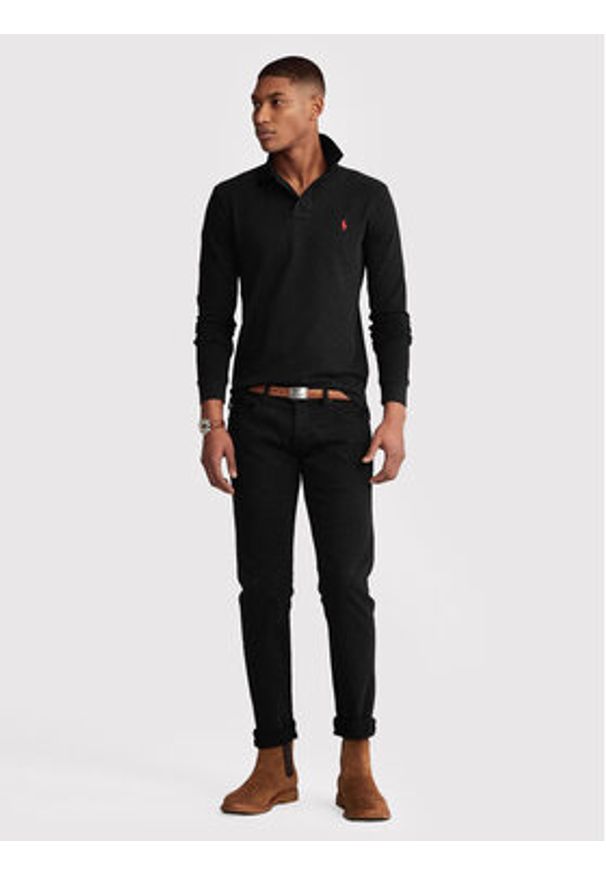 Polo Ralph Lauren Polo 710681126037 Czarny Slim Fit. Typ kołnierza: polo. Kolor: czarny. Materiał: bawełna