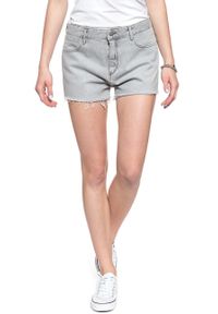 Wrangler - DAMSKIE SPODENKI WRANGLER BOYFRIEND SHORT ICY GREY W29KRJ28C 112128579. Materiał: jeans #6