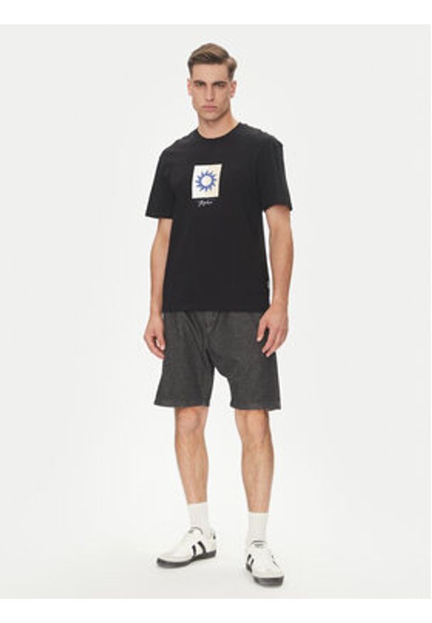 Jack & Jones - Jack&Jones Szorty jeansowe Tony 12270251 Czarny Relaxed Fit. Kolor: czarny. Materiał: bawełna