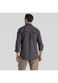CRAGHOPPERS - Koszula przeciw komarom męska Craghoppers NosiLife Adventure LS Shirt III. Okazja: na co dzień. Kolor: szary. Styl: casual