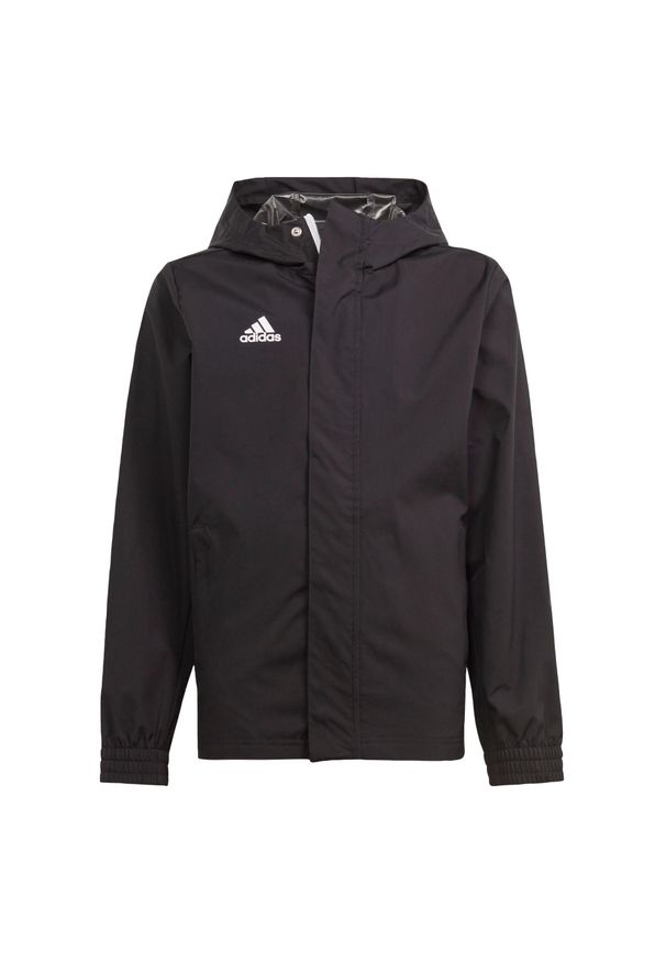 Adidas - Entrada 22 All-Weather Jacket. Kolor: czarny. Materiał: poliester