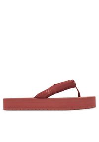 Calvin Klein Jeans Japonki Beach Sandal Flatform Ttxr Satin YW0YW01723 Brązowy. Kolor: brązowy. Materiał: materiał #4