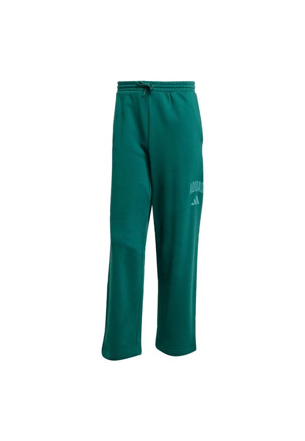 Adidas - Spodnie Collegiate. Kolor: wielokolorowy, niebieski, zielony. Materiał: polar