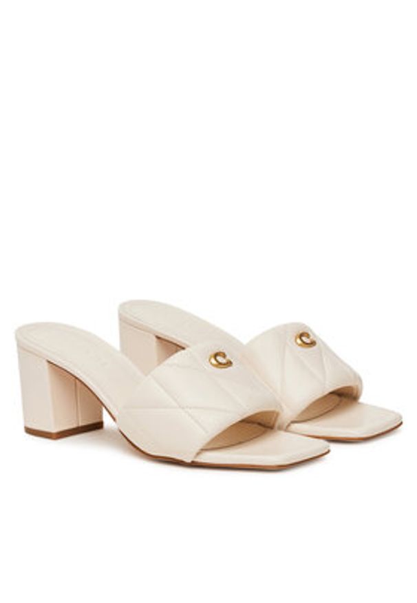 Coach Klapki Holly CAS87 Écru. Materiał: skóra