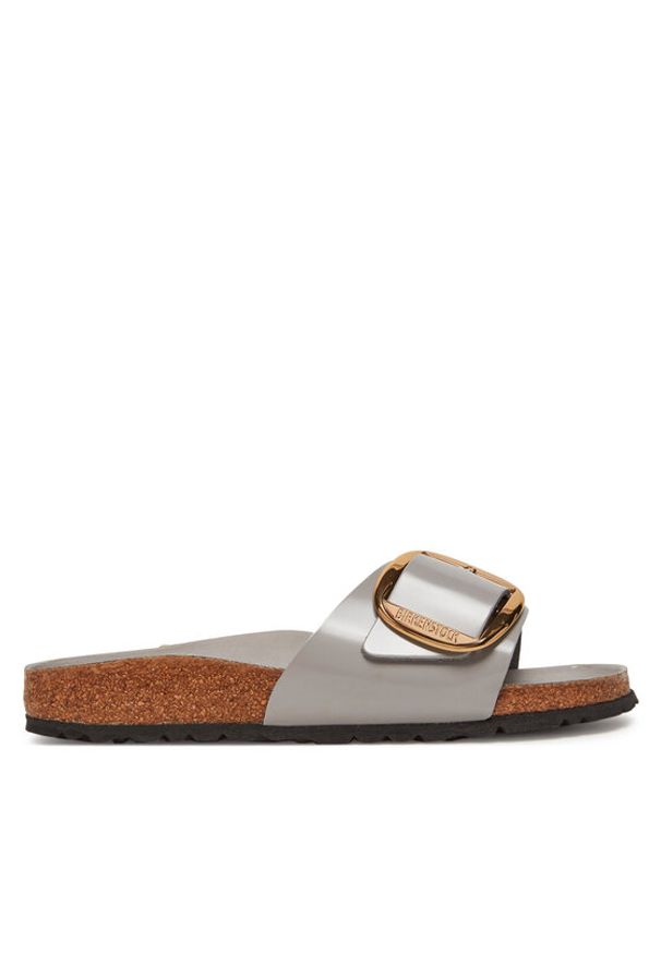 Birkenstock Klapki Madrid Big Buckle Hex 1029534 Szary. Kolor: szary. Materiał: skóra