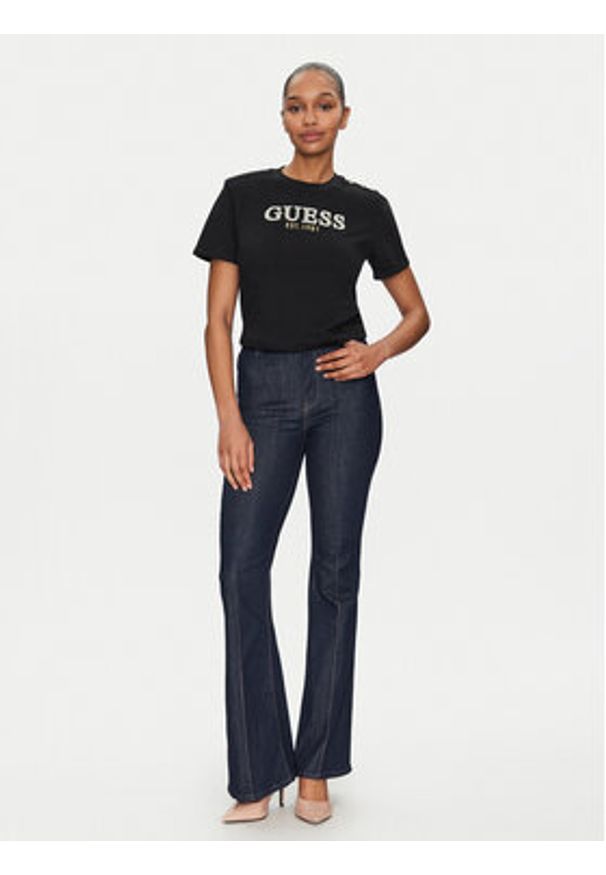 Guess T-Shirt W5GI15 K8FQ4 Czarny Regular Fit. Kolor: czarny. Materiał: bawełna