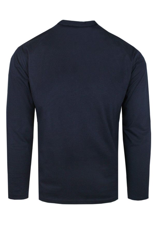 Koszulka z Dł. Rękawem, Dekolt na Guziki - Pako Jeans - Granatowa. Okazja: na co dzień. Kolor: niebieski. Materiał: bawełna. Długość rękawa: długi rękaw. Długość: długie. Styl: casual