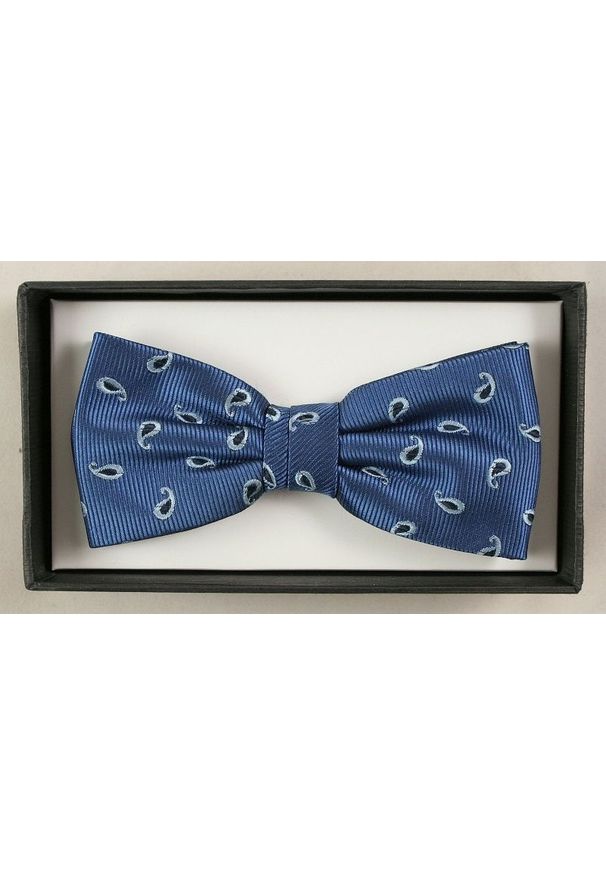 Modna Mucha Męska - Alties - Kolor Niebieski, Drobny Wzór Paisley. Kolor: niebieski. Wzór: paisley. Styl: sportowy, elegancki