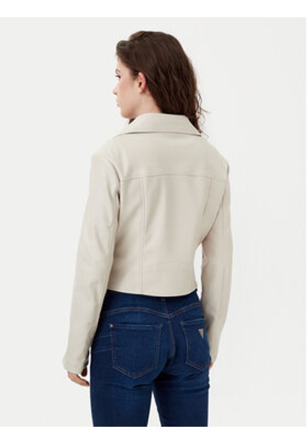 Guess Kurtka z imitacji skóry W5RL22 WE480 Écru Regular Fit. Materiał: skóra