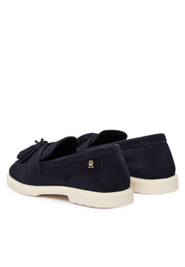 TOMMY HILFIGER - Tommy Hilfiger Mokasyny Light Suede Tassel Loafer FW0FW09285 Granatowy. Kolor: niebieski. Materiał: zamsz, skóra