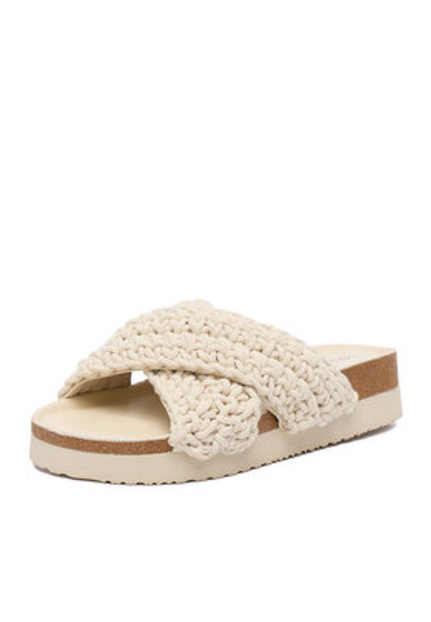 DeeZee Klapki MXCR-211 Écru. Kolor: kremowy. Materiał: materiał