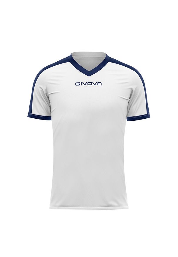 Koszulka piłkarska dla dorosłych Givova Revolution Interlock. Kolor: biały, wielokolorowy, niebieski. Sport: piłka nożna