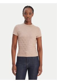 Guess T-Shirt W4BI26 J1314 Beżowy Regular Fit. Kolor: beżowy. Materiał: bawełna #1