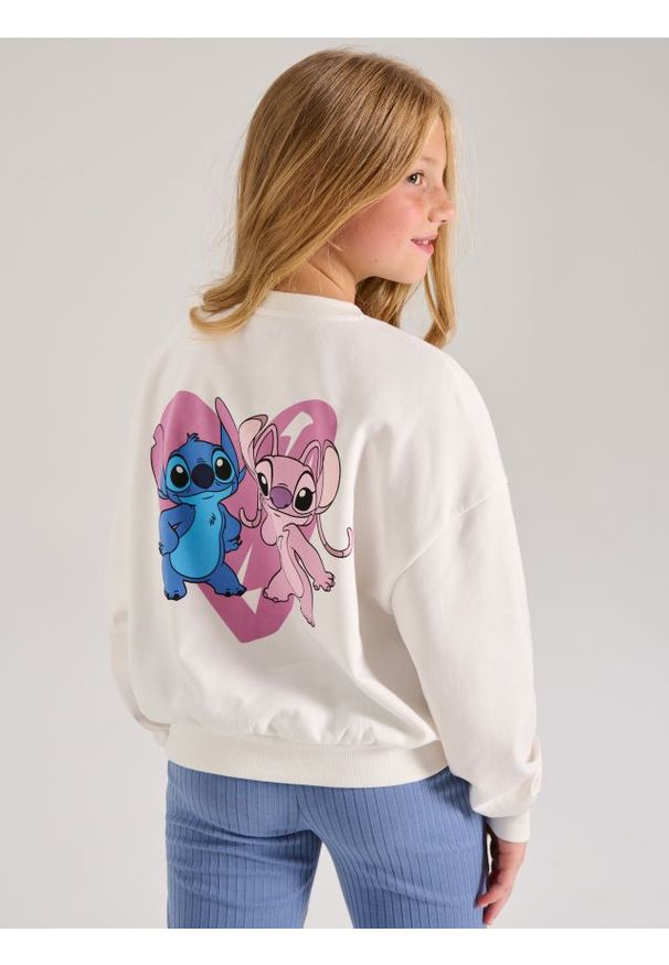 Sinsay - Bluza Stitch - kremowy. Kolor: kremowy
