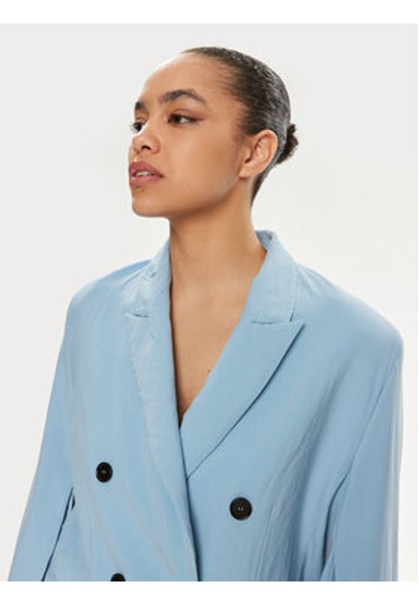 MSGM Marynarka 3441MDG27 237200 Niebieski Relaxed Fit. Kolor: niebieski. Materiał: wełna