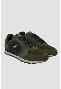 Aeronautica Militare - AERONAUTICA MILITARE Zielone sneakersy męskie Frecce Tricolori, Rozmiar 43. Okazja: na co dzień. Kolor: zielony. Materiał: tkanina, zamsz. Wzór: haft