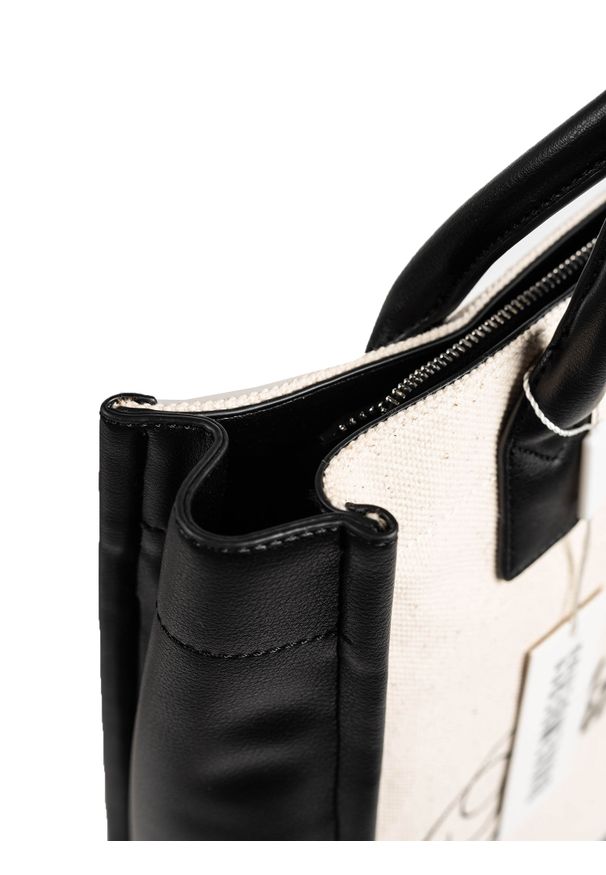 Bikkembergs Shopperka | E2CPWE3B0022G47 | Neo-C | Kobieta | Czarny, Piaskowy. Kolor: czarny. Wzór: nadruk. Materiał: skórzane. Rodzaj torebki: przez ramię