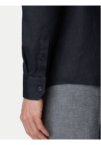 Karl Lagerfeld - KARL LAGERFELD Koszula 605084 562791 Granatowy Regular Fit. Typ kołnierza: dekolt w karo. Kolor: niebieski. Materiał: len #4