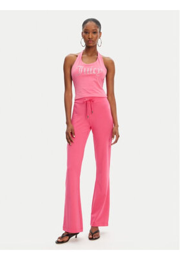 Juicy Couture Top Tied JCWCT125306 Różowy Slim Fit. Kolor: różowy. Materiał: bawełna
