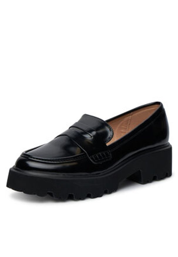 DeeZee Loafersy 3976-1 Czarny. Kolor: czarny. Materiał: materiał, skóra
