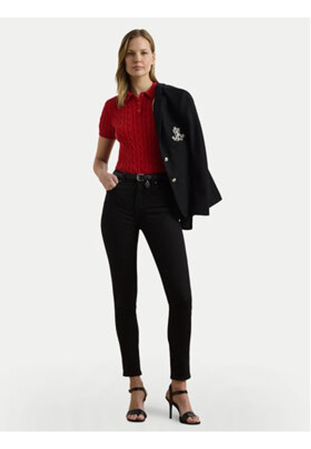 Lauren Ralph Lauren - LAUREN RALPH LAUREN Sweter 200932224012 Czerwony Slim Fit. Kolor: czerwony. Materiał: bawełna