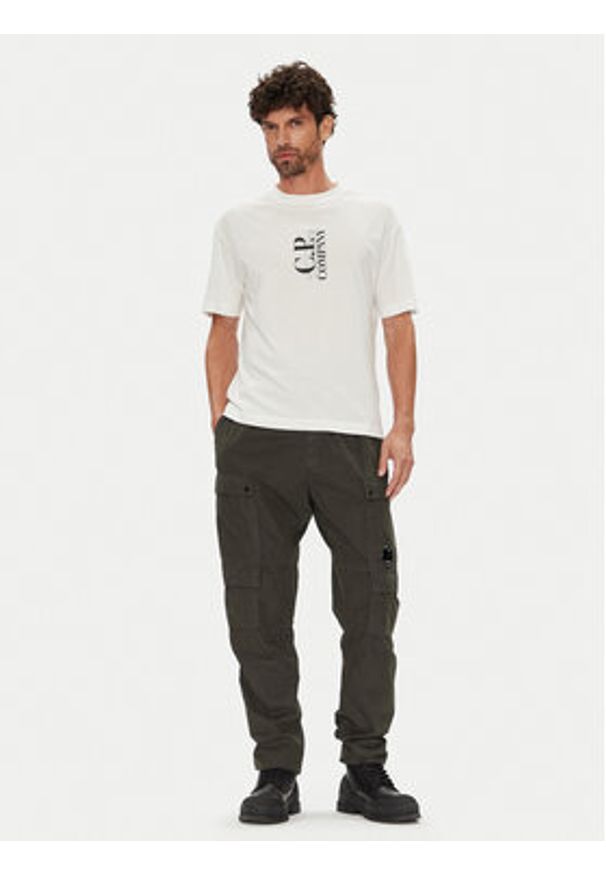 C.P. Company T-Shirt 19CMTS092A005100W Écru Regular Fit. Materiał: bawełna