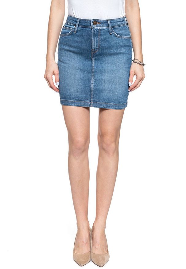 Lee - SPÓDNICA JEANSOWA LEE MID SKIRT SIMPLE FOCUS L38JLTZJ 112108227. Materiał: jeans