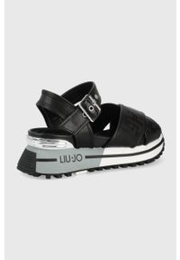 Liu Jo sandały damskie kolor czarny na platformie. Zapięcie: klamry. Kolor: czarny. Materiał: materiał, guma. Wzór: gładki. Obcas: na platformie