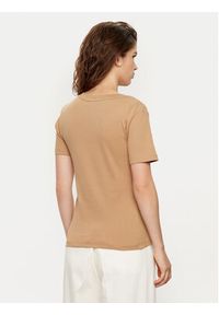 TOMMY HILFIGER - Tommy Hilfiger T-Shirt WW0WW40584 Beżowy Slim Fit. Kolor: beżowy. Materiał: bawełna #3