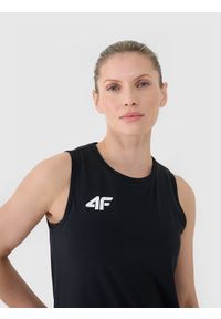 4f - 4F Top treningowy szybkoschnący damski - czarny XS. Kolor: czarny. Materiał: dzianina, elastan, włókno, syntetyk, materiał. Wzór: gładki, jednolity, ze splotem. Sport: fitness #2