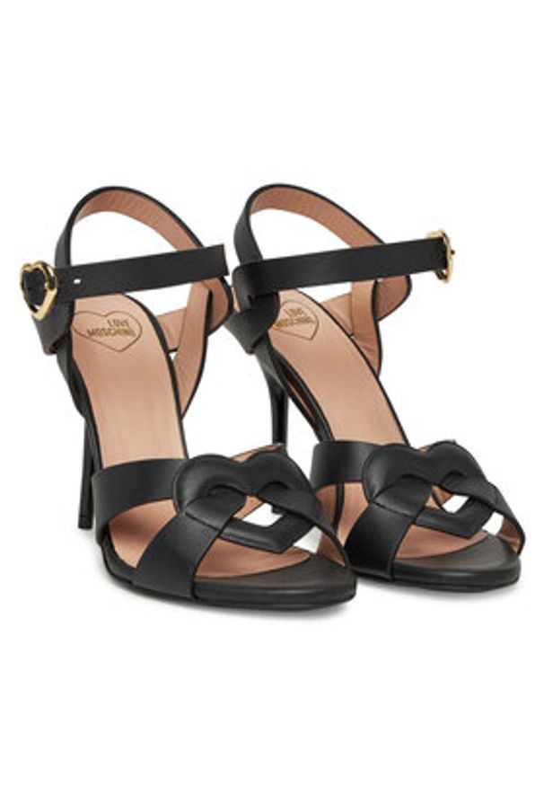 Love Moschino - LOVE MOSCHINO Sandały JA16069G1MIA0000 Czarny. Kolor: czarny. Materiał: skóra