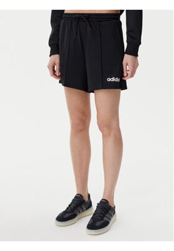 Adidas - adidas Komplet bluza i szorty sportowe Essentials Linear JD5432 Czarny Regular Fit. Kolor: czarny. Materiał: syntetyk