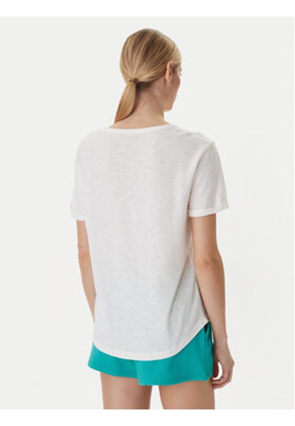 Roxy T-Shirt Oceanwave ERJZT06096 Biały Loose Fit. Kolor: biały. Materiał: bawełna
