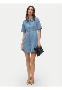 Vero Moda Sukienka jeansowa Daisy 10346217 Niebieski Standard Fit. Kolor: niebieski. Materiał: bawełna #2