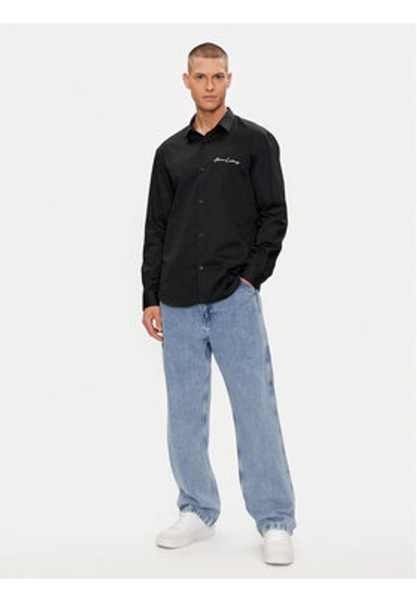 Armani Exchange Koszula 8NZC99 ZN10Z 1200 Czarny Slim Fit. Kolor: czarny. Materiał: bawełna