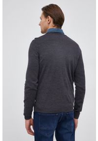 BOSS - Boss Sweter wełniany męski kolor szary. Kolor: szary. Materiał: wełna. Długość rękawa: długi rękaw. Długość: długie #2