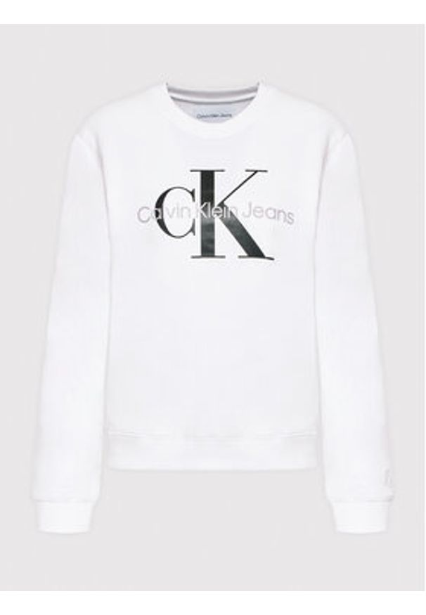 Calvin Klein Jeans Bluza J20J219140 Biały Regular Fit. Kolor: biały. Materiał: bawełna